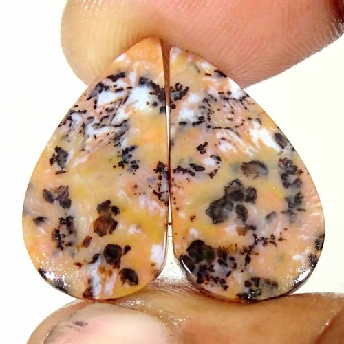 Coppia cabochon agata ghepard - coppia,